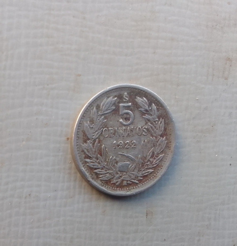 Moneda Chile 5 Centavos 1922