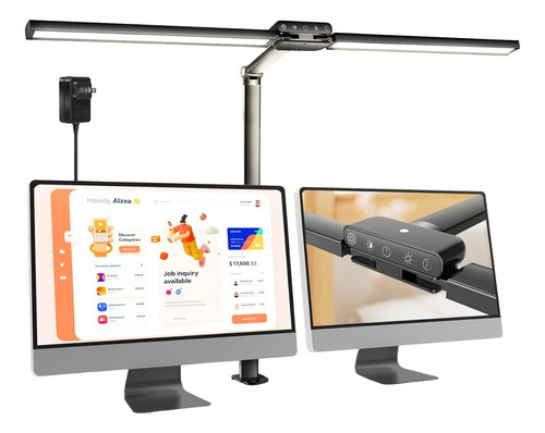 Lampara Para Monitor Aluminio Tactil Luz Led Doble Flexible