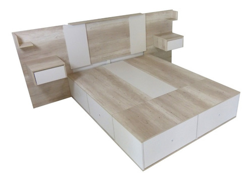Imagen 4 de 9 de Juego Dormitorio Sommier Respaldo Base Cama Colchon 170 Cm