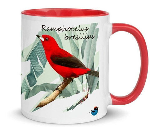 Imagem 5 de 7 de Caneca Personalizada Aves De Ubatuba (tiê Sangue)