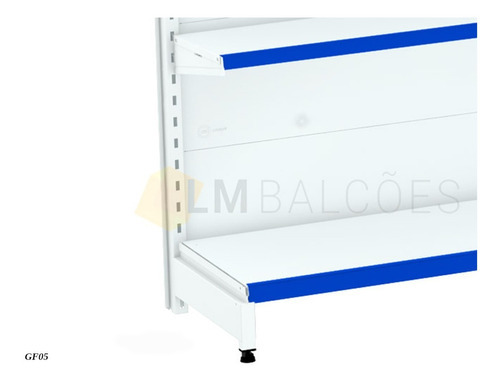 Gondola Parede Alt 170 6 Metros 1 Inicial +5 Continuação Kit