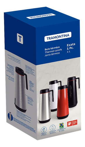 Bule Térmico Tramontina Exata Em Aço Inox Branco 300 Ml Cor Branco