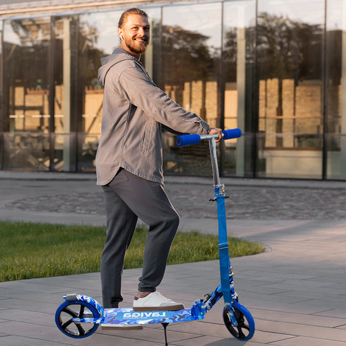 Scooter Patín Plegable Para Niñas Y Niños + Protecciones Color Azul Azul Camuflaje
