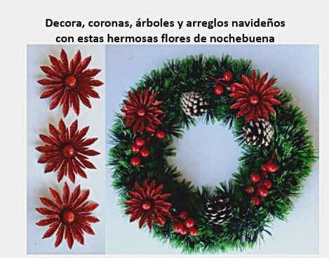 Paquete Nochebuenas Decoración Navideña Adorno Flores Navida | Meses sin  intereses