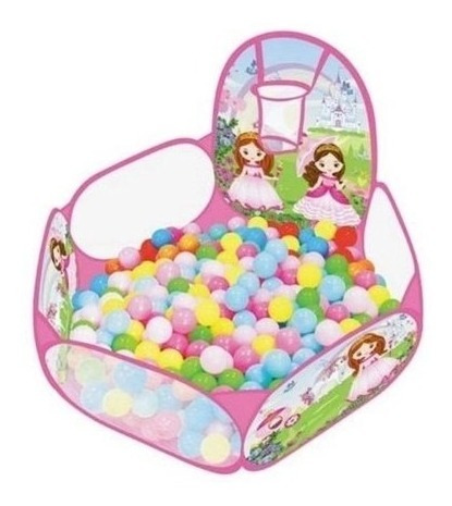 Piscina De Bolinhas Infantil Menina Com Cesta 30 Bolinhas