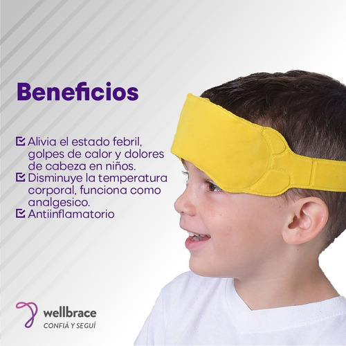 Imagen 2 de 9 de Vincha Gel Para Niños Frio Pediatrico Fiebre Ptm Oficial