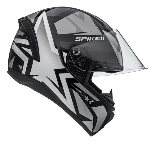 Capacete Para Moto Fechado Peels Spike 2 1st Prata / Preto Brilhante Tamanho 58 — foto 1