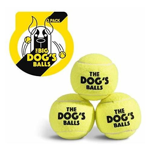 The Big Dog's Balls, Dog Tennis Balls, 3-pack Yellow Dog Toy