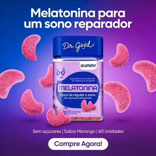 Melatonina Em Gomas Sabor Morango 60 Gomas - Fini Dr Good 0....