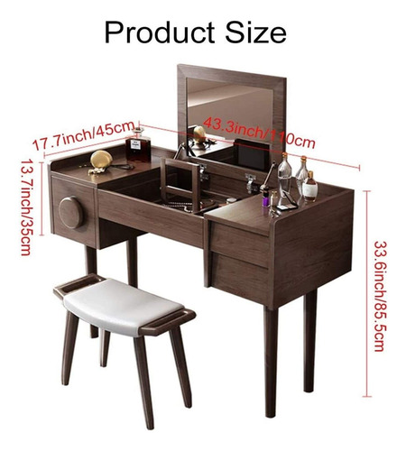 Bzrcdxx Mesa De Tocador De Maquillaje Para Mujeres Y Niñas