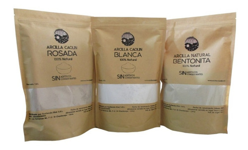 Pack  De Arcillas Para La Piel  3 Kg Blanca,rosa,bentonita