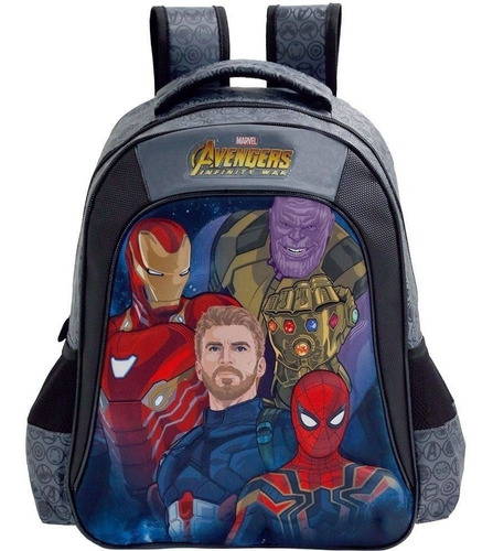 Mochila 3d Infantil Tam G Costas Avengers Vingadores Escolar