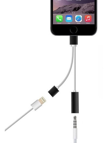 Splitter iPhone Mini Plug 3.5mm Carga Auriculares 7 8 X Xs