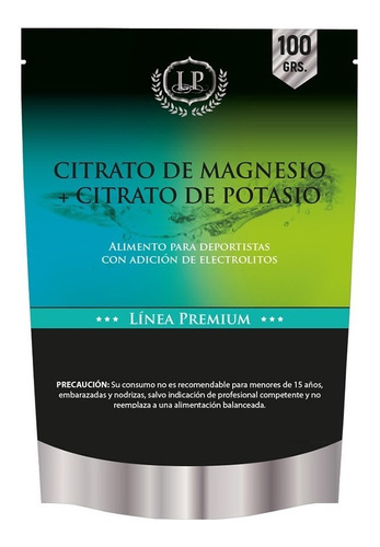 Citrato Magnesio + Citrato Potasio Polvo - 100 Grs - Premium