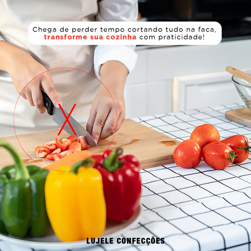 Mini Processador Triturador Cortador De Alho Cebola Carne E Outros Alimentos Manual 900 Ml Grande Profissional E Reforçado Com Laminas Em Inox