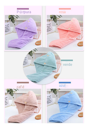 Gorro Turbante De Microfibra Ducha Toalla Para El Cabello