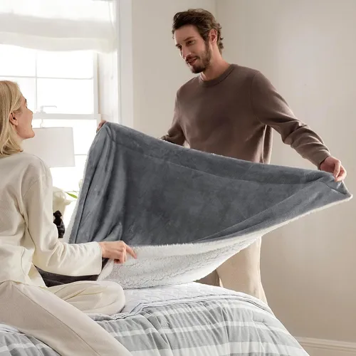 Manta De Lana Bedsure Sherpa Para Sofá - Manta Gruesa Y Cáli