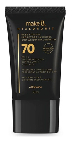 Make B Base Líquida Protetora Incolor Fps 70 30ml Oboticário