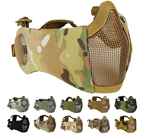 Máscara De Malla De Airsoft Plegable, Máscaras Tácticas Mili