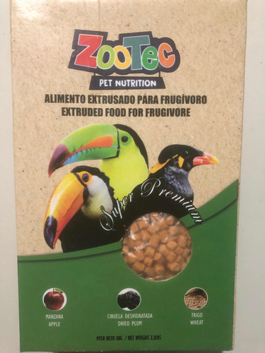 Alimento Extrusado Zootec Para Aves Frugivoras 100% Natural