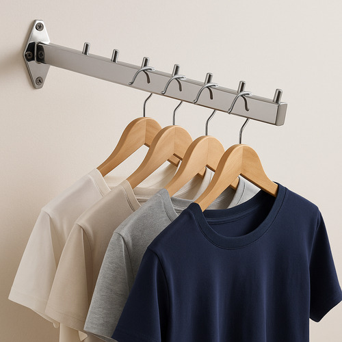 Perchero Comercial De Pared Inclinado 30cm Para Perchas Ropa