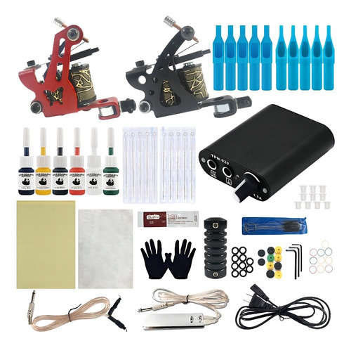 Kit Para Tatuar Completo 2 Máquinas Cables Fuente Profesion