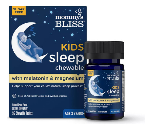 Comprimidos Masticables Magnesio Y Melatonina, Niños, Uva Uva