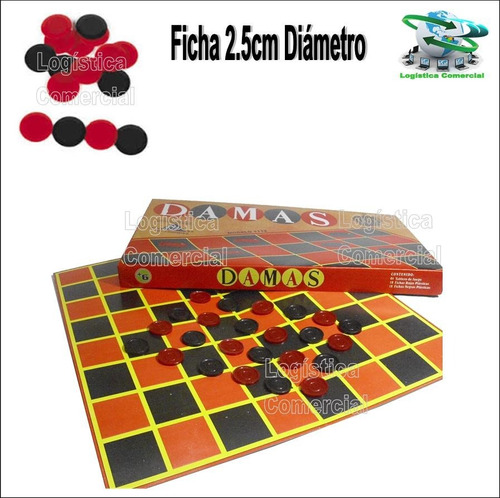 Juego De Mesa Damas Niños 24 Fichas Plasticas Juguetes