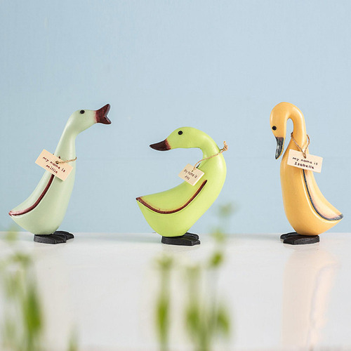Juego De 3 Estatuas De De Madera, Artesanías, Estilo Para
