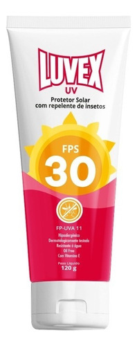 Protetor Solar Uv Fps 30 Com Repelente 120g Luvex