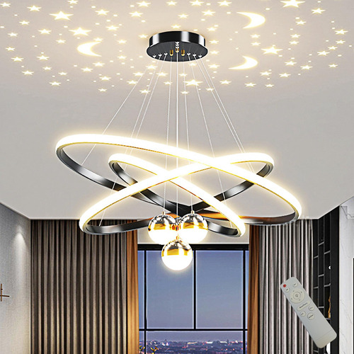 Candelabro Led Moderno, Candelabro De 3 Anillos Para Sala De