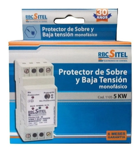Protector De Sobre Y Baja Tension 5kw Rbc Sitel Monofasico