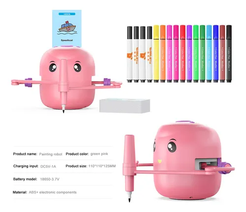 Robot De Dibujo Cyjbe Para Niños 5+ Con 16 Lápices Y
