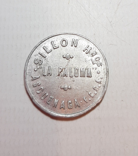Imagen 3 de 3 de Antigua Ficha Esquila La Paloma 1 Vellon Acuñada Ro 1021