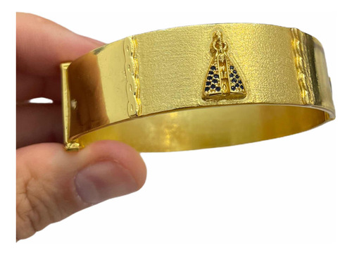 Bracelete Nossa Senhora 13mm Banhada A Ouro 18k