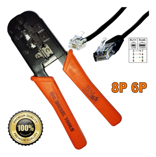 Crimpeadora Ponchadora Ethernet Rj11 Telefono Rj45 S4