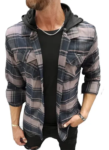 Camisa cuadros con capucha hombre hotsell
