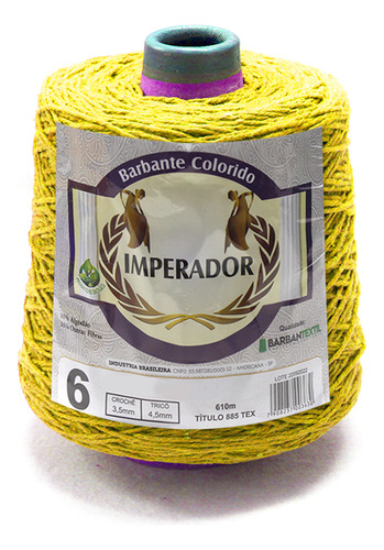 Barbante Colorido Barbantextil Imperador 4/6 610m Cor Amarelo Forte