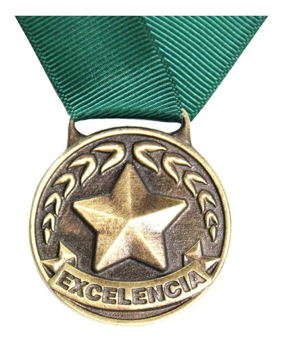 Medalla De Excelencia Estrellla Con Logo Impreso Al Reverso