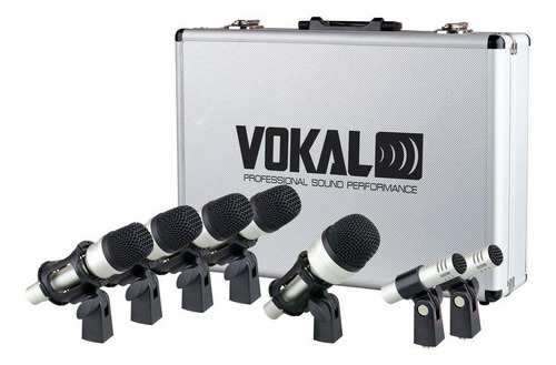 Imagem 1 de 2 de Microfones Vokal VDM-7 condensador, dinâmico preto/prata