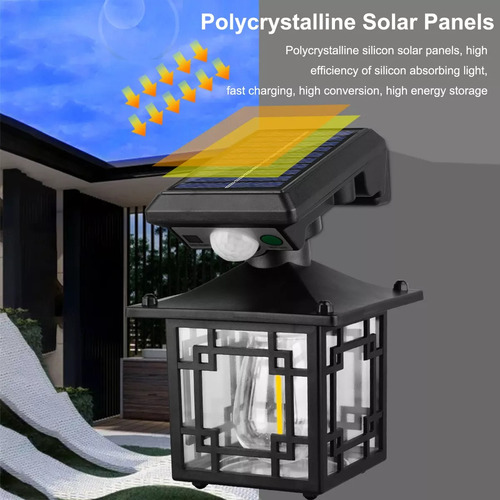 Lámpara Exterior Jardin Impermeable C/ Sensor De Movimiento