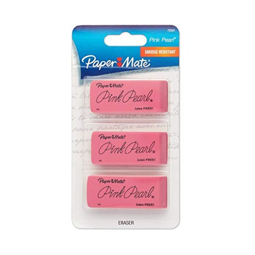 Paper Mate Pink Pearl Gomas De Borrar, Grande, 3 Count (7050