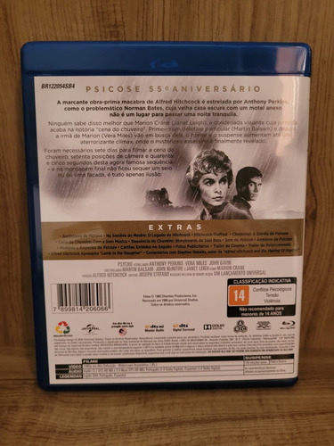 Psicose 55° Blu-ray Aniversário + Blu-ray Hitchcock + Livro (Usado)
