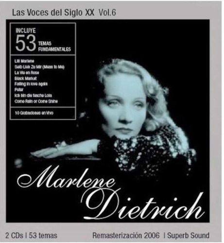 Dietrich Marlene Las Voces Del Sigloxx Cd Nuevo Original