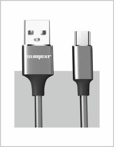Imagem 1 de 5 de Cabo Micro Usb Carregador Metálico 1m Todo Metal V8 Android
