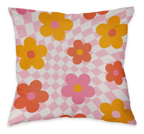 Znzd Funda De Almohada Reversible Con Diseño De Flores Hippi