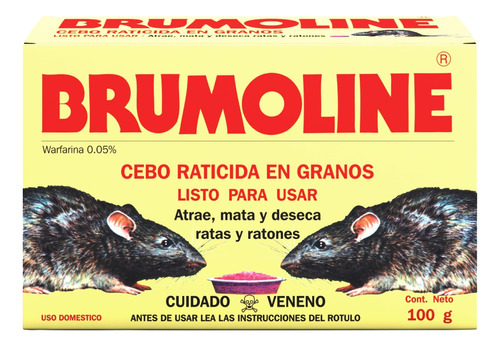Cebo Raticida Brumoline En Grano Caja De 100 Grs - Aym