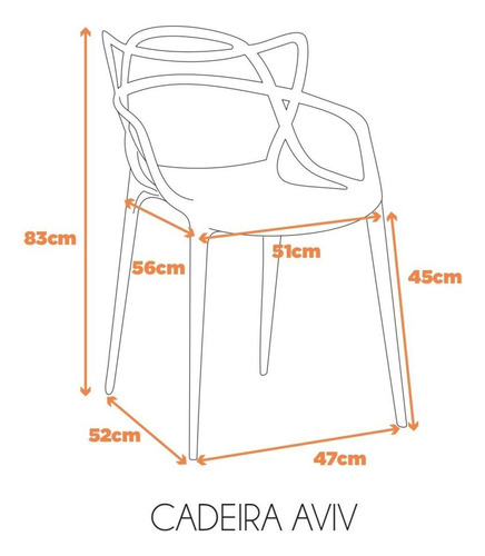 Kit 4 Cadeiras Polipropileno Alegra Espresso Móveis Wt