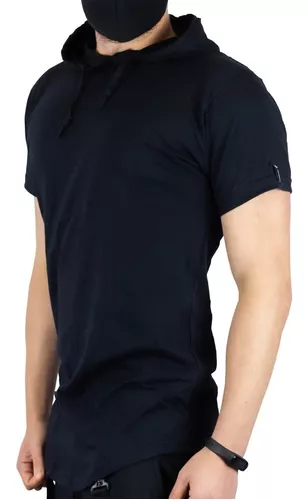 Camiseta Longline sem manga com Capuz