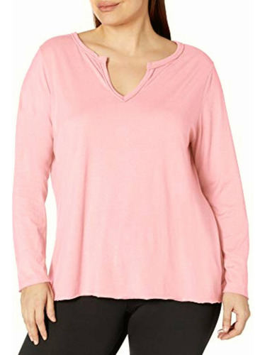 Just My Size Camiseta De Manga Larga Con Cuello Dividido